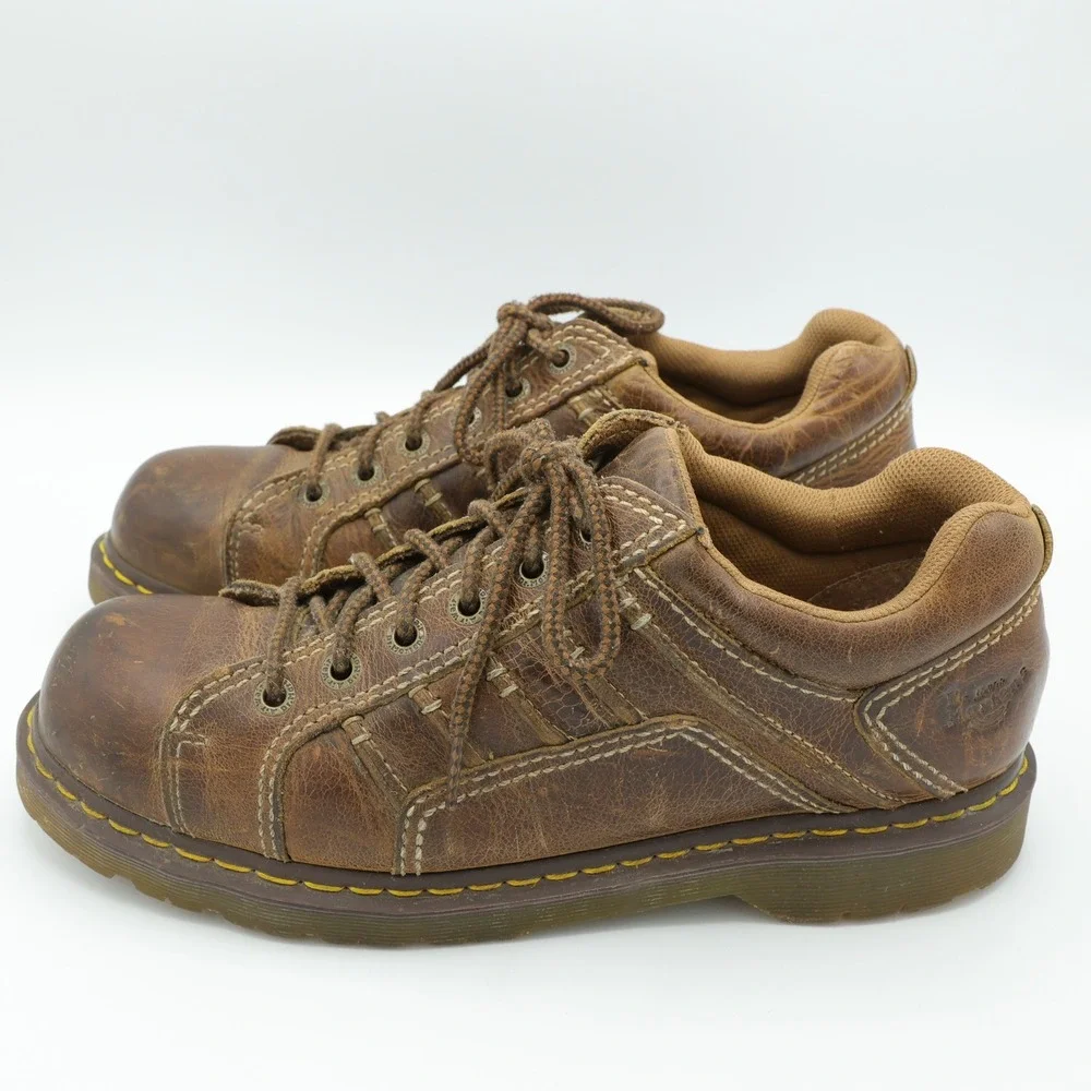 Dr. Martens Keith AW004 Mens 12 Brown Leather Low Top Oxford Shoes AirWair Sole